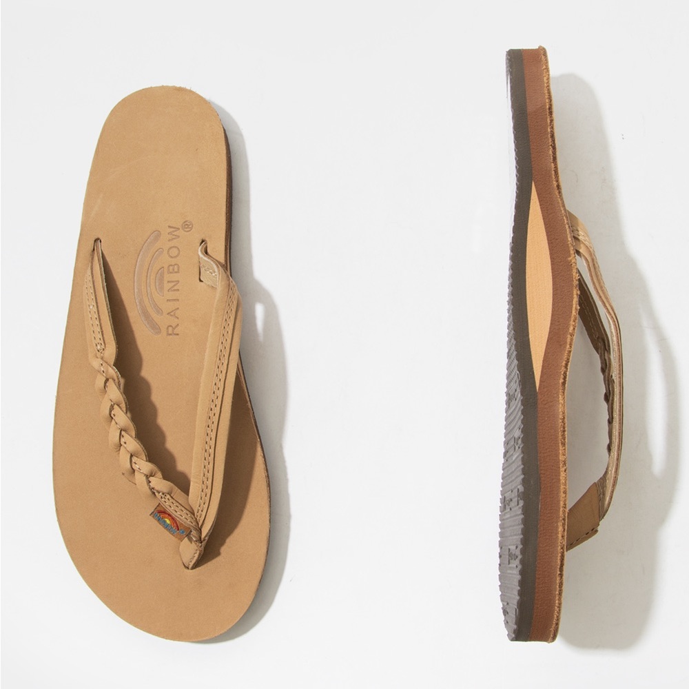 Rainbow flip flops